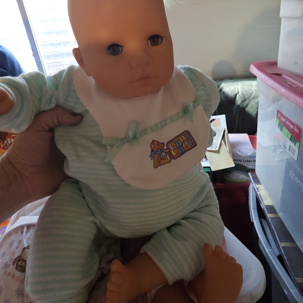 Zaph Chou Chou 19" Realistic Baby Doll Outfit Blue Sleepy Eyes 1998